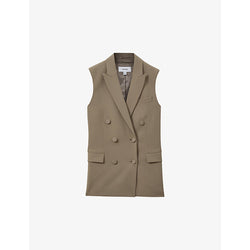  Reiss Madelyn peak-lapel double-breasted stretch-woven waistcoat