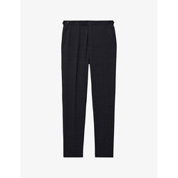  Reiss Grace regular-fit checked stretch wool-blend trousers