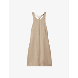 Reiss Cecily cross-back sleeveless wool mini dress | REISS