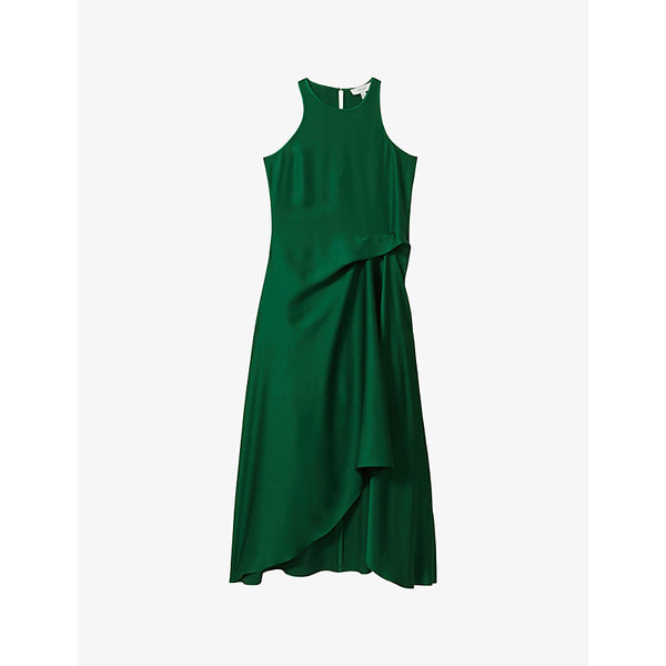  Reiss Micah draped-front satin midi dress