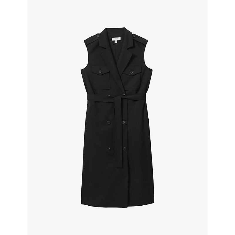 Reiss Kimora double-breasted wool-blend midi dress | REISS