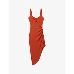 Reiss Carla side-ruched sleeveless jersey midi dress | REISS