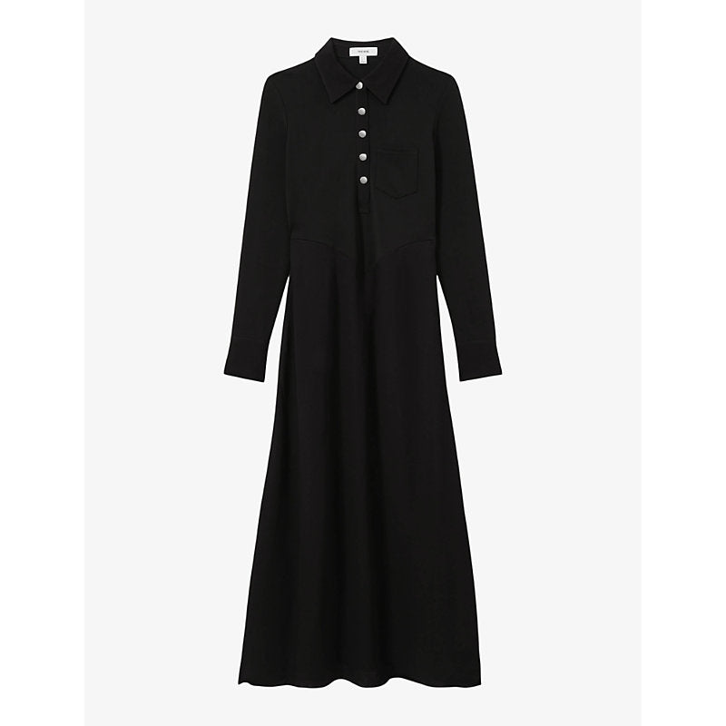  Reiss Rosina polo jersey maxi dress