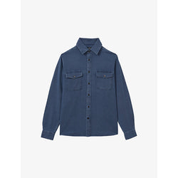  Reiss Mcilroy patch-pocket relaxed-fit cotton-denim overshirt