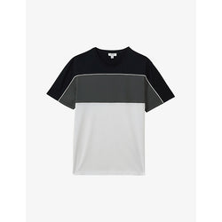  Reiss Woods colour-block short-sleeve cotton T-shirt