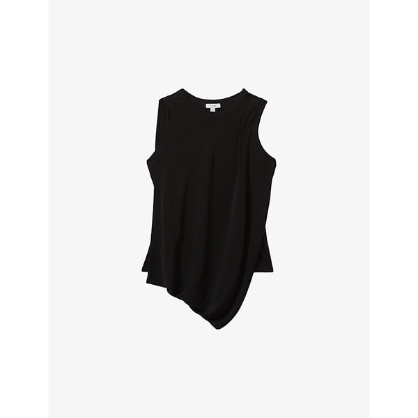 Reiss Elva draped-panel woven top