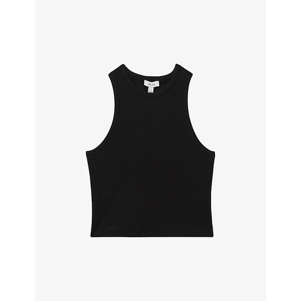 Reiss Andi slim-fit cropped stretch-cotton vest