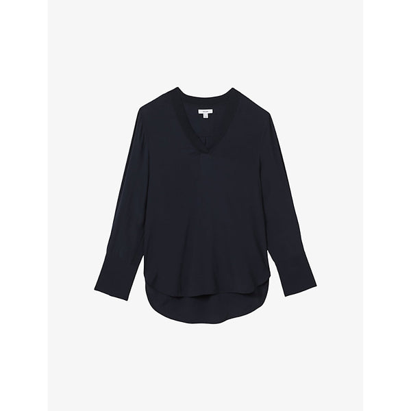  Reiss Tash V-neck relaxed-fit woven top