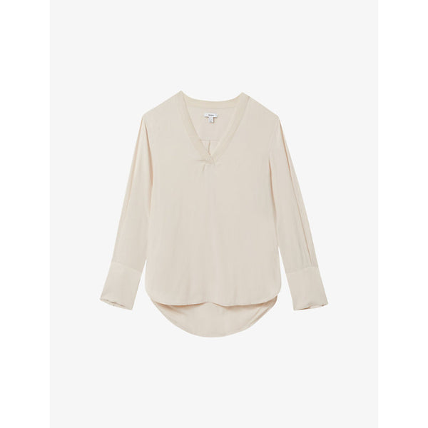  Reiss Tash V-neck relaxed-fit woven top