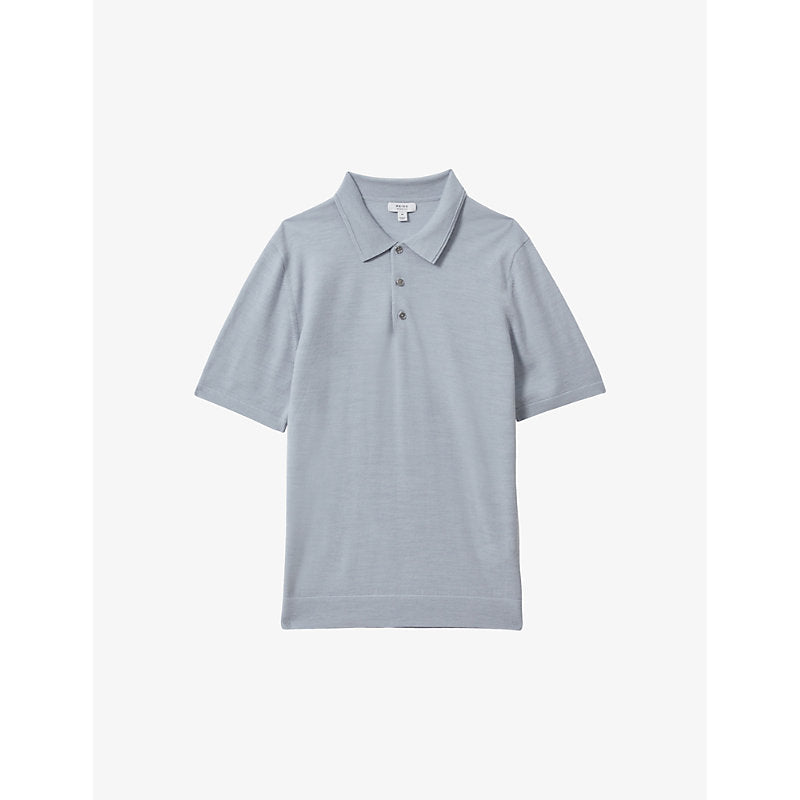  Reiss Manor half-button slim-fit merino-wool polo shirt