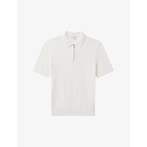 Reiss Ivor half-zip cotton and modal-blend polo shirt