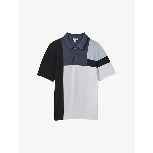 Reiss Charge colour-block modal and cotton-blend polo shirt