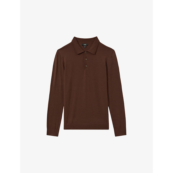 Reiss Trafford button-neck slim-fit wool jumper