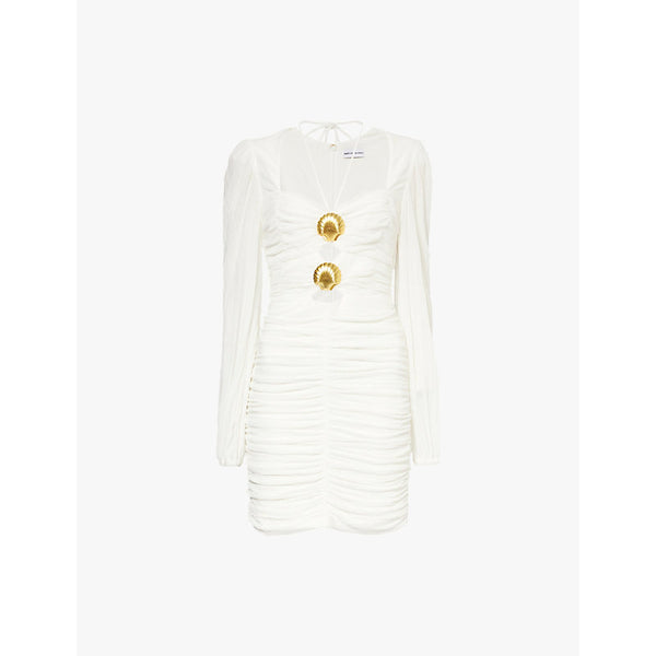 Rebecca Vallance Guinevere gathered woven mini dress | REBECCA VALLANCE