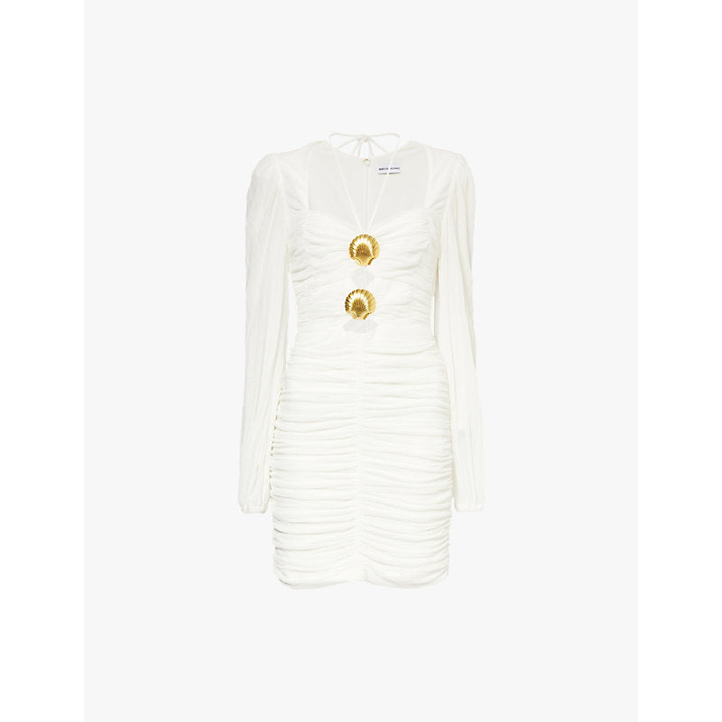 Rebecca Vallance Guinevere gathered woven mini dress | REBECCA VALLANCE