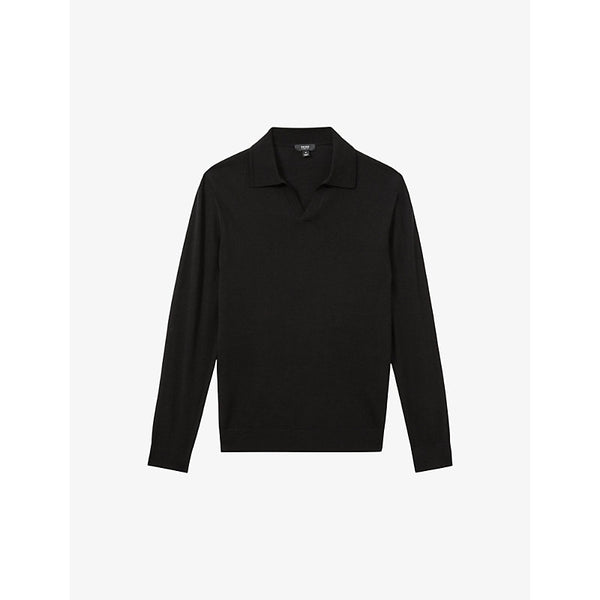  Reiss Milburn open-collar long-sleeve wool jumper