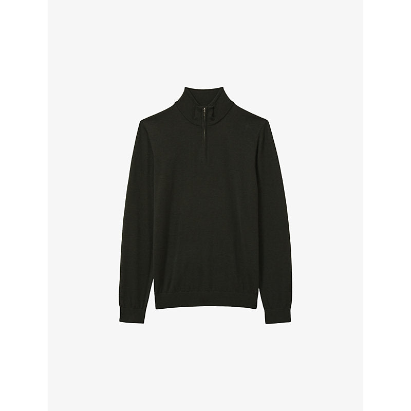  Reiss Blackhall half-zip slim-fit merino-wool jumper