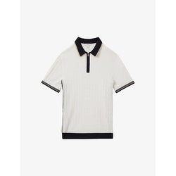  Reiss Pulse half-zip short-sleeve cotton-blend polo