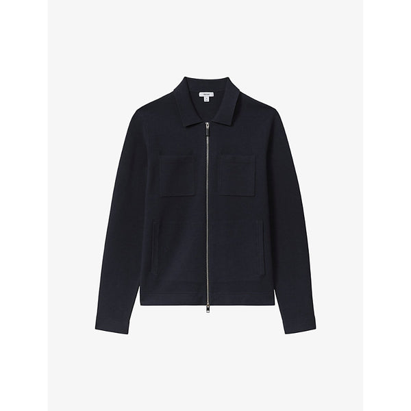  Reiss Rivers regular-fit zip-up knitted cardigan