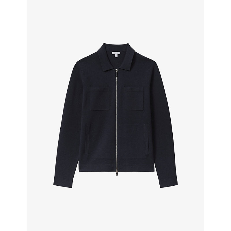  Reiss Rivers regular-fit zip-up knitted cardigan