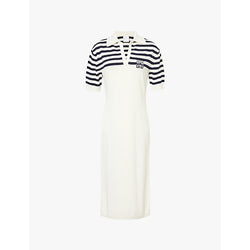 Givenchy Striped embroidered-branding knit midi dress | GIVENCHY