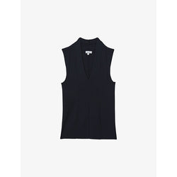  Reiss Kimmy V-neck sleeveless stretch-knit vest