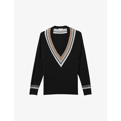  Reiss Abi colour-block relaxed-fit wool and cashmere-blend cardigan