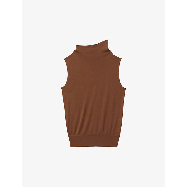  Reiss Harper funnel-neck sleeveless wool top