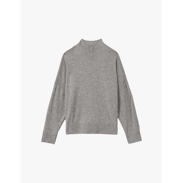 Reiss Alicia funnel-neck relaxed-fit wool and cashmere-blend jumper