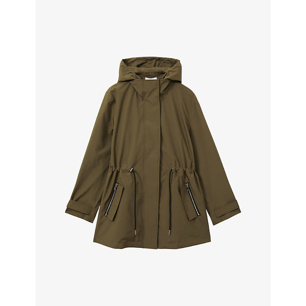  Reiss Tia removable-hood water-repellent shell raincoat