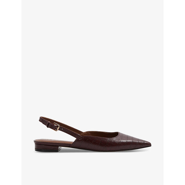  Reiss Aubrey flat leather slingbacks