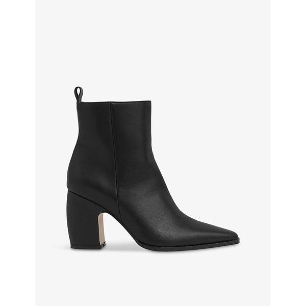 Reiss Amy block-heel leather ankle boots | Reiss