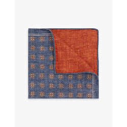  Reiss Lerici geometric-pattern silk pocket square