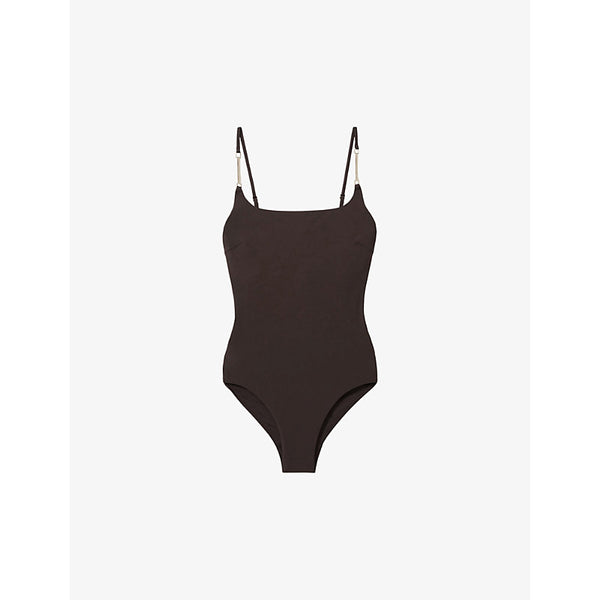  Reiss Imogen chain-embellished stretch-woven swimsuit