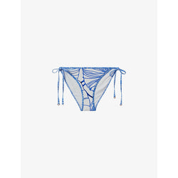  Reiss Tina leaf-print bikini bottoms