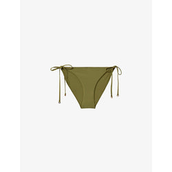  Reiss Daniella side-tie mid-rise stretch-woven bikini bottoms