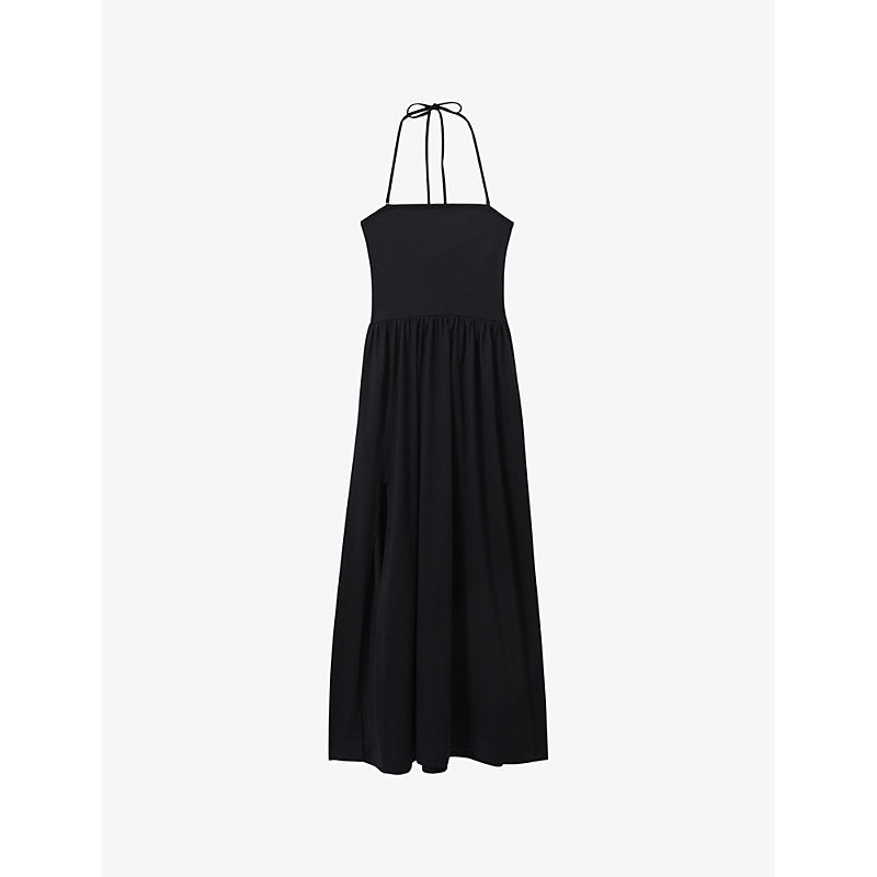 Reiss Yara tie-back stretch-jersey maxi dress | REISS