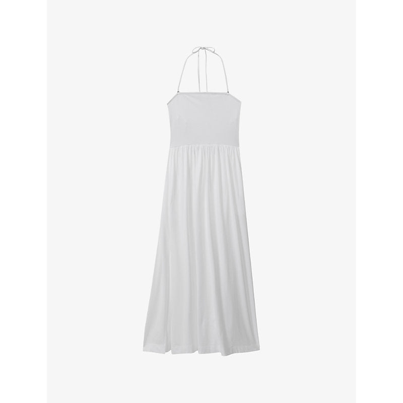 Reiss Yara tie-back stretch-jersey maxi dress | REISS