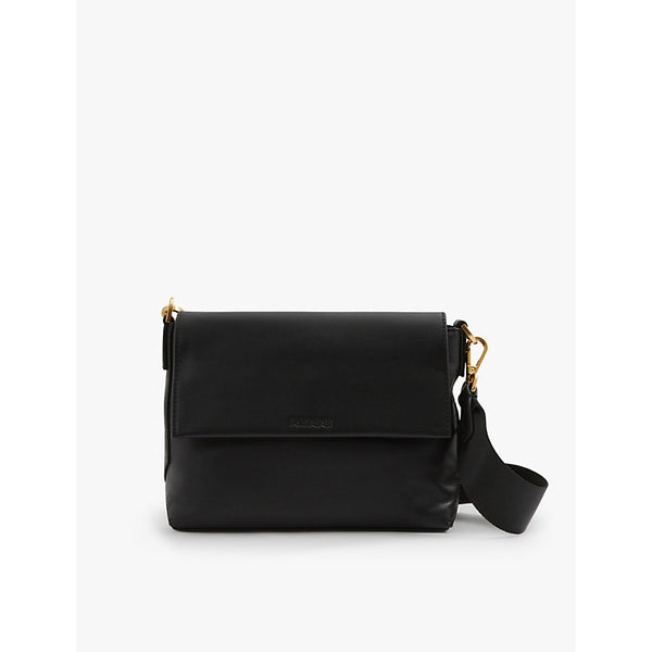 Reiss Selena logo-embossed leather cross-body bag | LYBSTORE