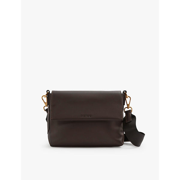  Reiss Selena logo-embossed leather cross-body bag