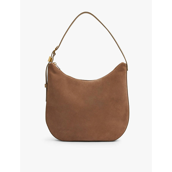 Reiss Marianna zipped leather and suede shoulder bag