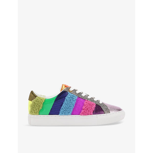 Kurt Geiger London Lane stripe textile and leather low-top trainers