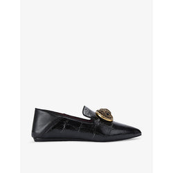 Kurt Geiger London Chelsea eagle-embellished flat patent-leather loafers