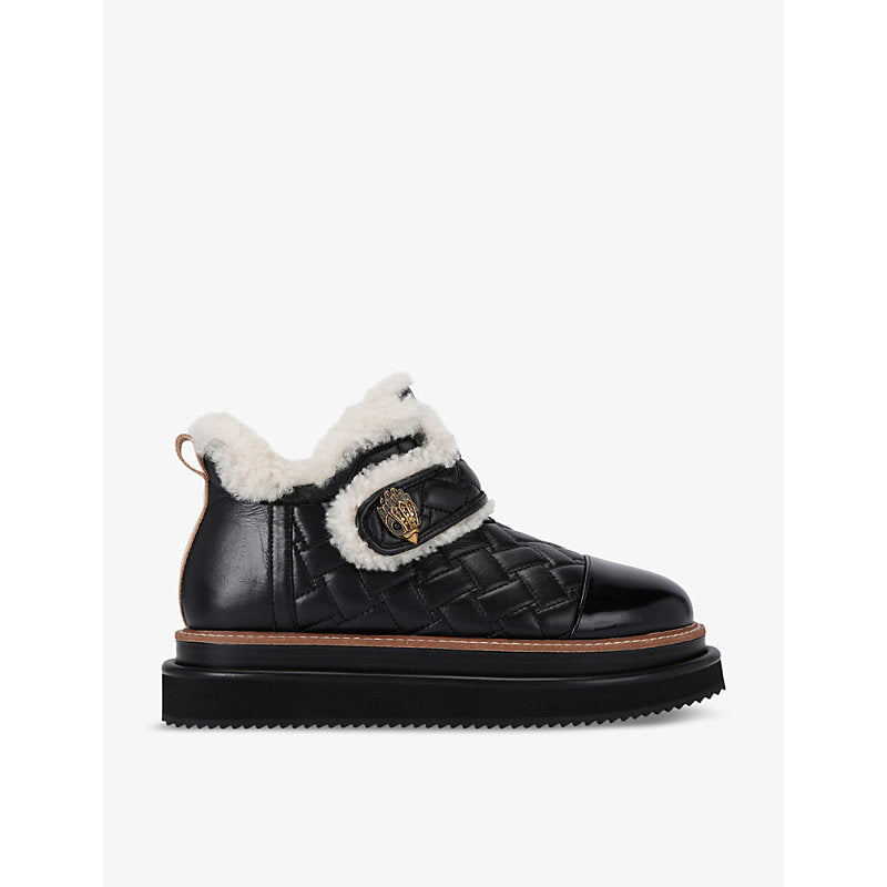 Kurt Geiger London Orson shearling-trim leather ankle boots