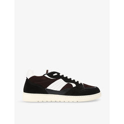 Kurt Geiger London Benn contrast-panel suede low-top trainers