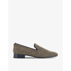 Kurt Geiger London Ace crystal-embellished flat woven loafers