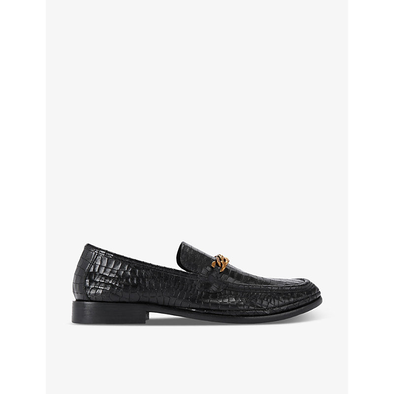 Kurt Geiger London Luca crocodile-embossed leather loafers