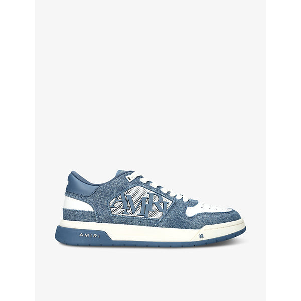 Amiri Classic logo-embellished denim and leather low-top trainers