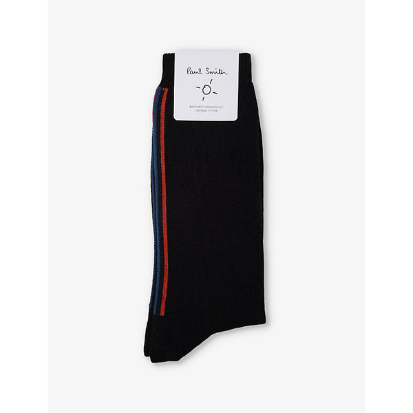 Paul Smith Artist stripe-pattern organic-cotton blend sock