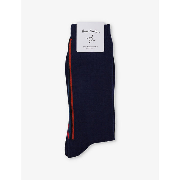 Paul Smith Artist stripe-pattern organic-cotton blend sock